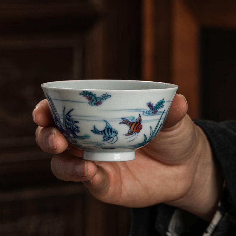Shui Cao Jin Yu - Jing De Zhen Porcelain Teacup zycschina