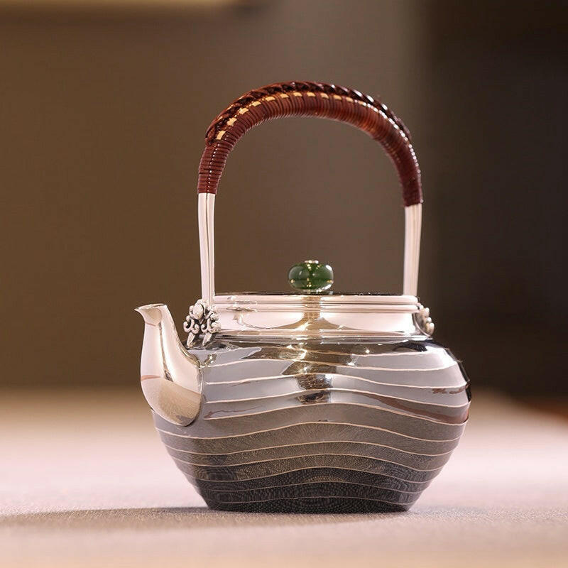 Shui Bo Wen Ti Liang 300cc - Handmade silver pot zycschina