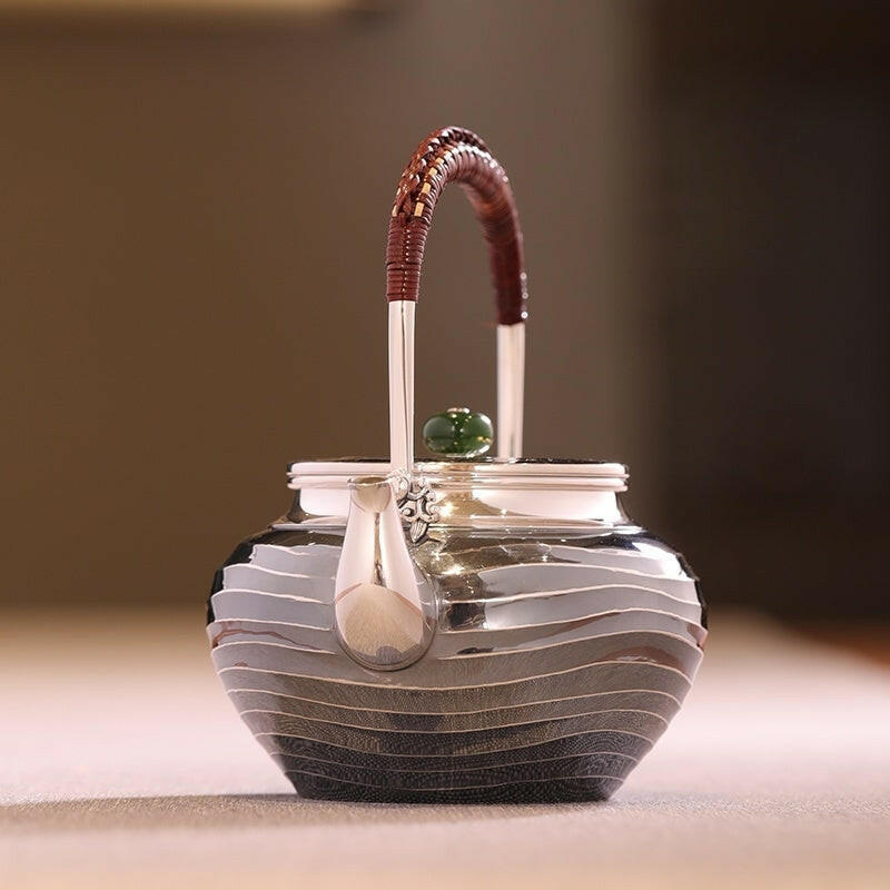 Shui Bo Wen Ti Liang 300cc - Handmade silver pot zycschina