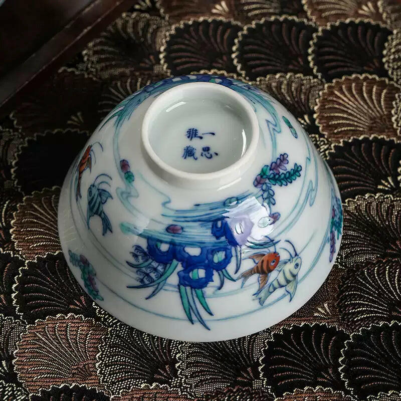 Shui Cao Jin Yu - Jing De Zhen Porcelain Teacup zycschina