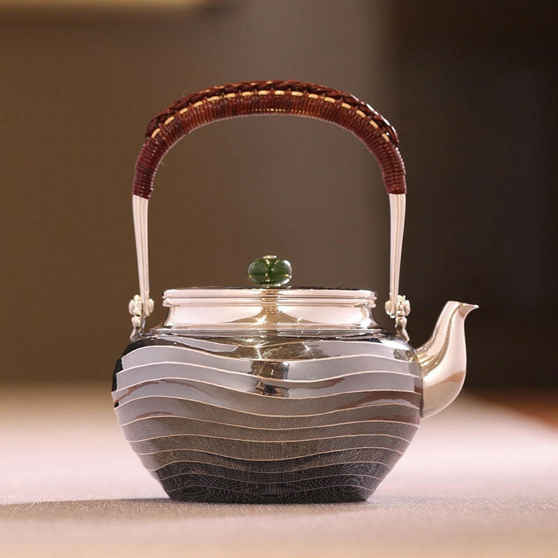 Shui Bo Wen Ti Liang 300cc - Handmade silver pot zycschina