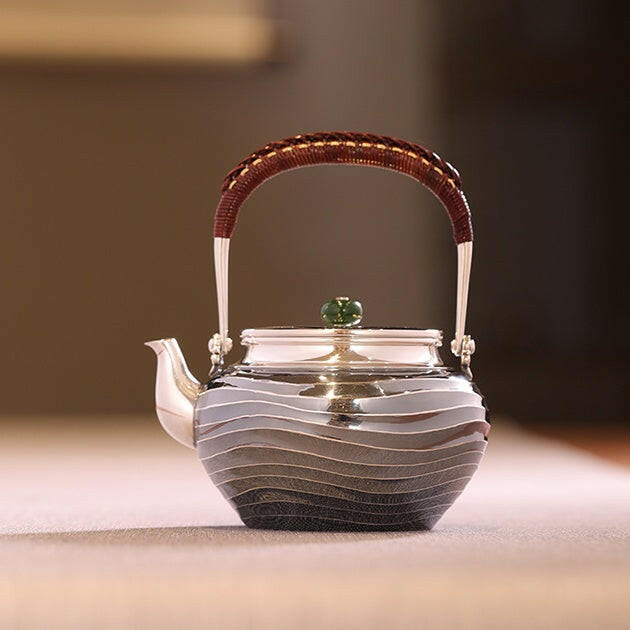 Shui Bo Wen Ti Liang 300cc - Handmade silver pot zycschina