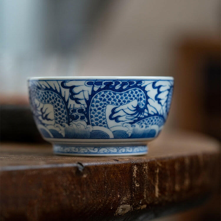 Hai Shui Long Wen - Jing De Zhen Porcelain Teacup zycschina
