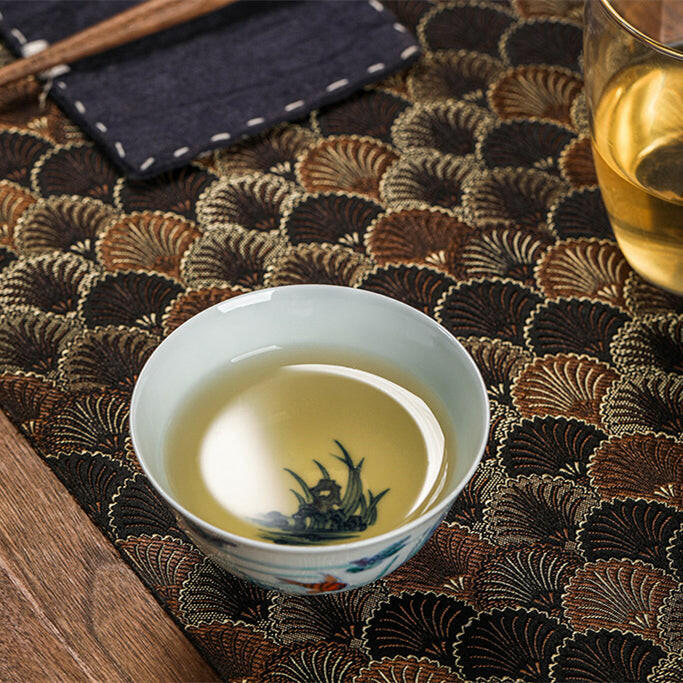 Shui Cao Jin Yu - Jing De Zhen Porcelain Teacup zycschina