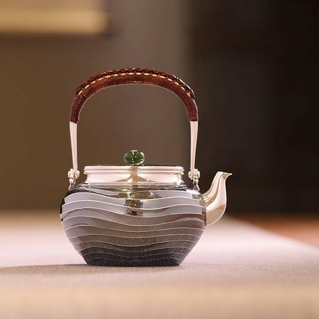 Shui Bo Wen Ti Liang 300cc - Handmade silver pot zycschina