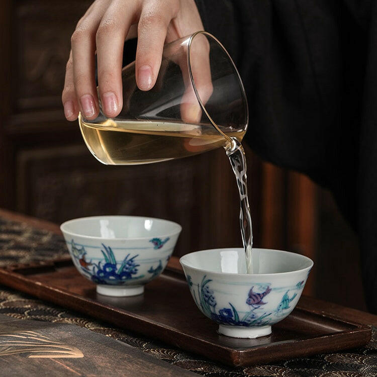 Shui Cao Jin Yu - Jing De Zhen Porcelain Teacup zycschina