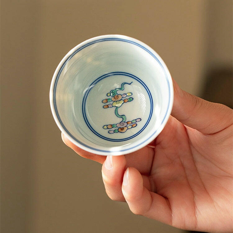 Shuang Long Xi Hai - Jing De Zhen Porcelain Teacup zycschina