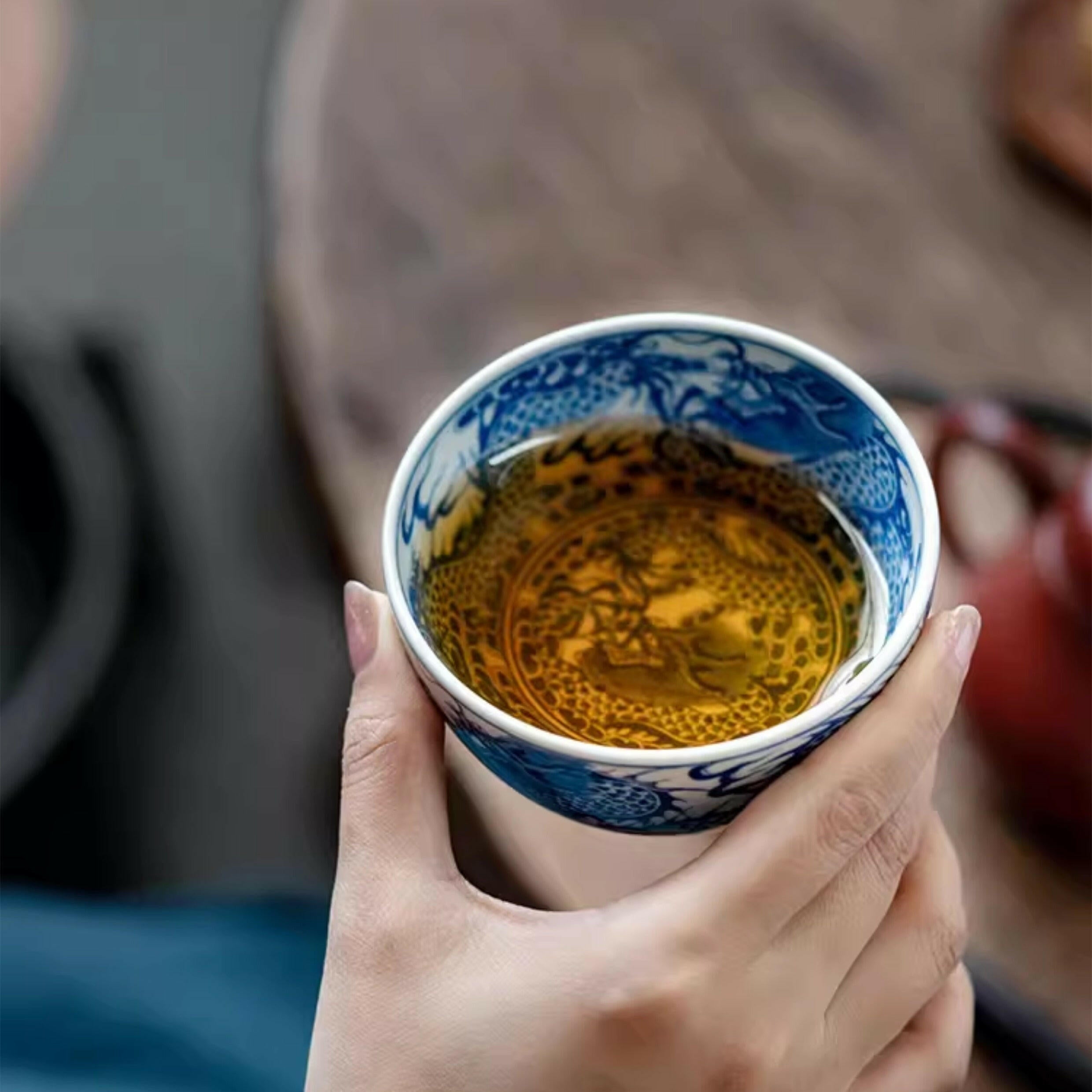 Hai Shui Long Wen - Jing De Zhen Porcelain Teacup zycschina