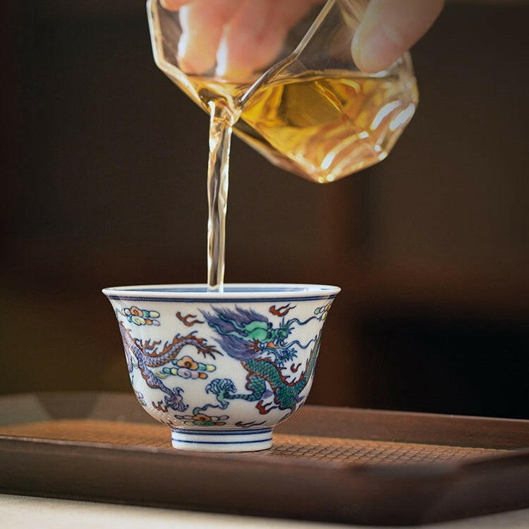Shuang Long Xi Hai - Jing De Zhen Porcelain Teacup zycschina