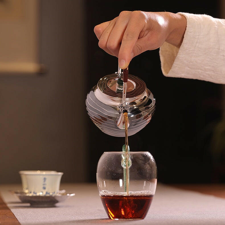 Shui Bo Wen Ti Liang 300cc - Handmade silver pot zycschina