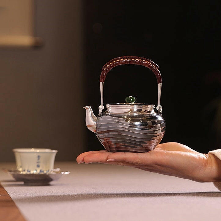 Shui Bo Wen Ti Liang 300cc - Handmade silver pot zycschina