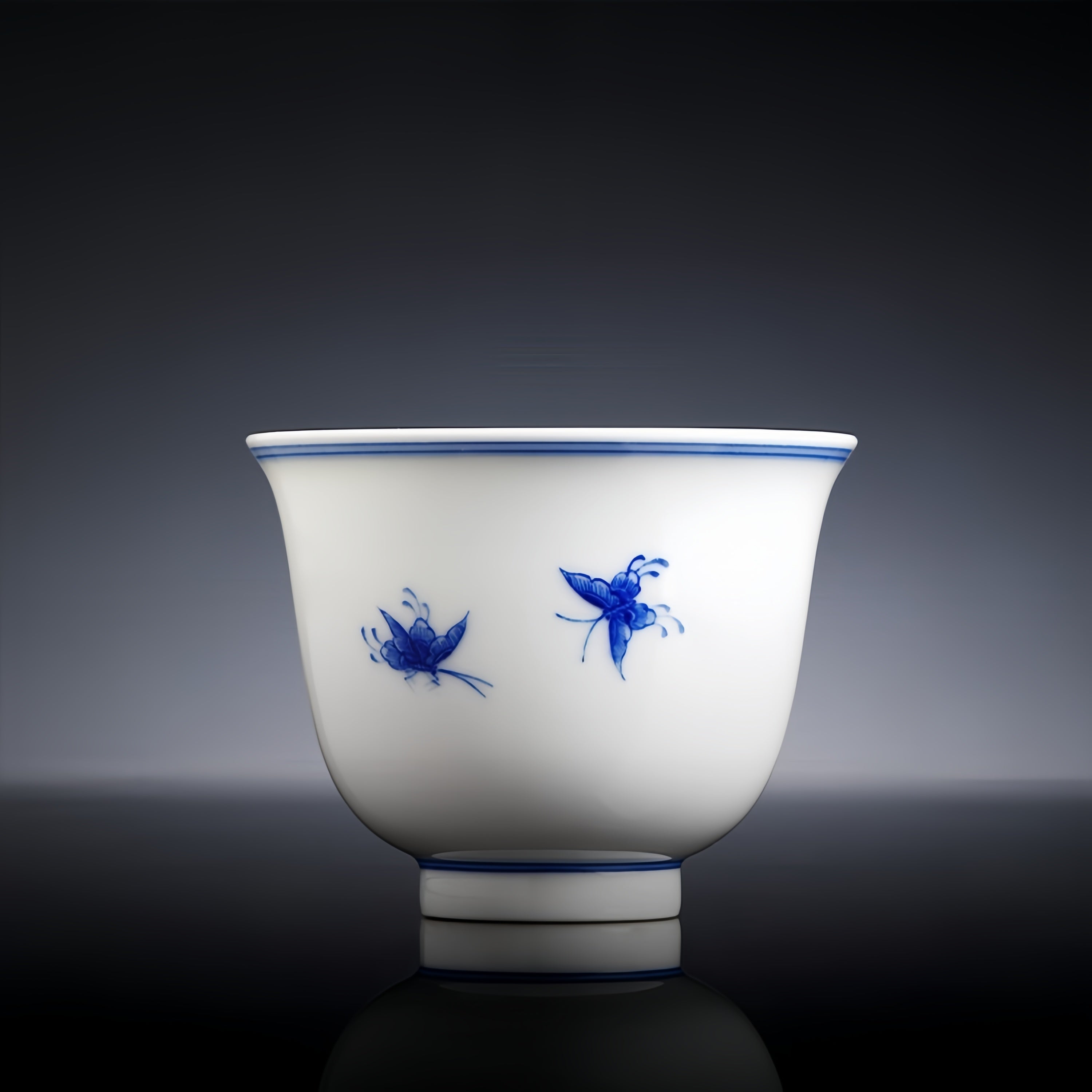 Ju Shi Hua Niao 70cc - Jing De Zhen Porcelain Teacup.