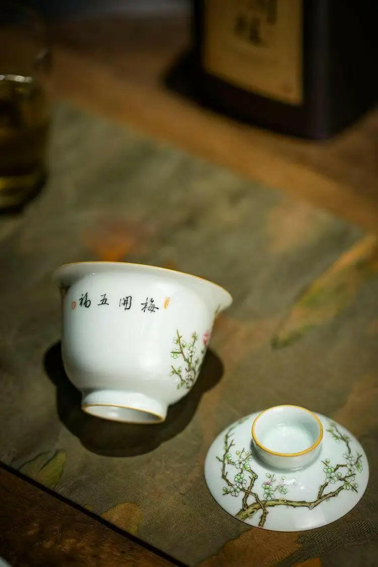 Mei Kai Wu Fu - Jing De Zhen Porcelain Gaiwan zycschina