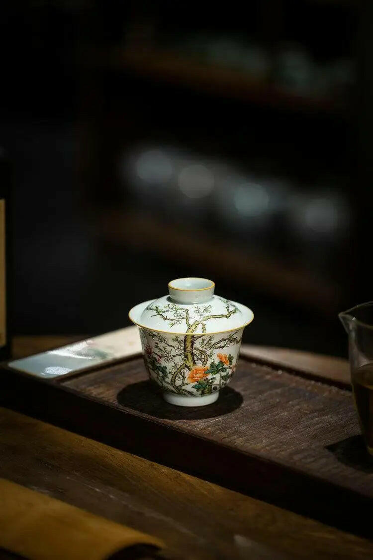 Mei Kai Wu Fu - Jing De Zhen Porcelain Gaiwan zycschina