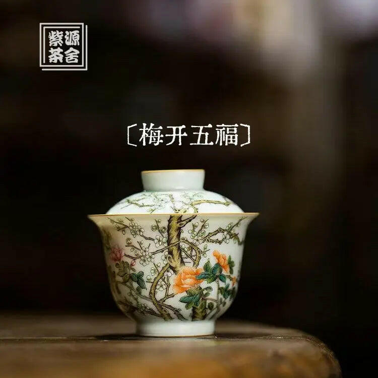 Mei Kai Wu Fu - Jing De Zhen Porcelain Gaiwan zycschina