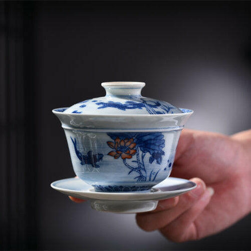 Li Yu He Hua - Jing De Zhen Porcelain Gaiwan zycschina