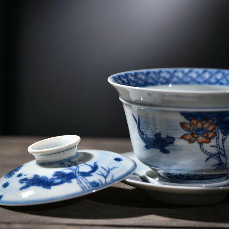 Li Yu He Hua - Jing De Zhen Porcelain Gaiwan zycschina