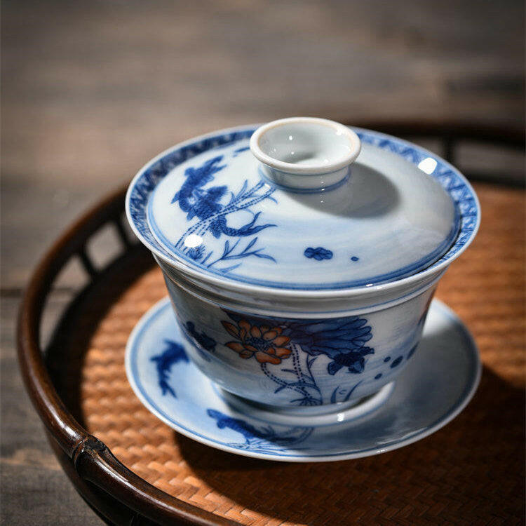 Li Yu He Hua - Jing De Zhen Porcelain Gaiwan zycschina