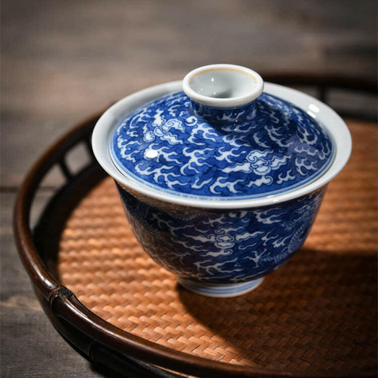 Lan Di Long Wen - Jing De Zhen Porcelain Gaiwan zycschina