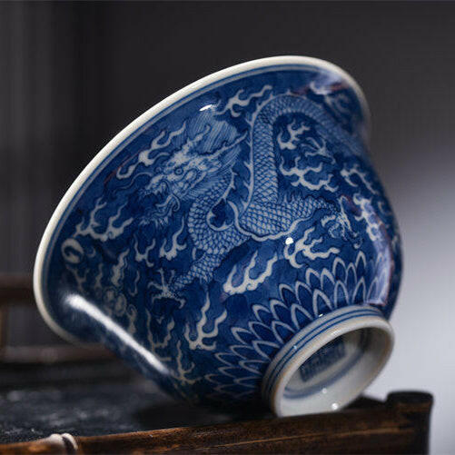 Lan Di Long Wen - Jing De Zhen Porcelain Gaiwan zycschina