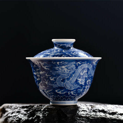 Lan Di Long Wen - Jing De Zhen Porcelain Gaiwan zycschina