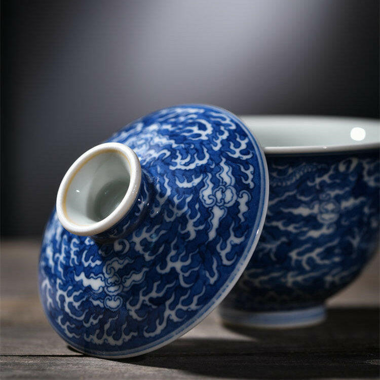Lan Di Long Wen - Jing De Zhen Porcelain Gaiwan zycschina