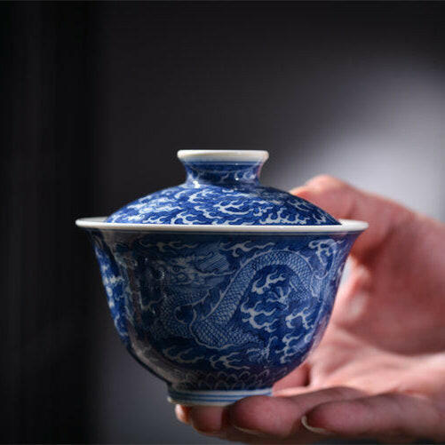 Lan Di Long Wen - Jing De Zhen Porcelain Gaiwan zycschina