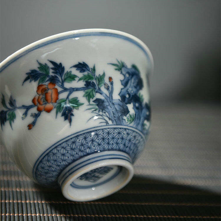 Mu Dan Hua Die - Jing De Zhen Porcelain Teacup zycschina