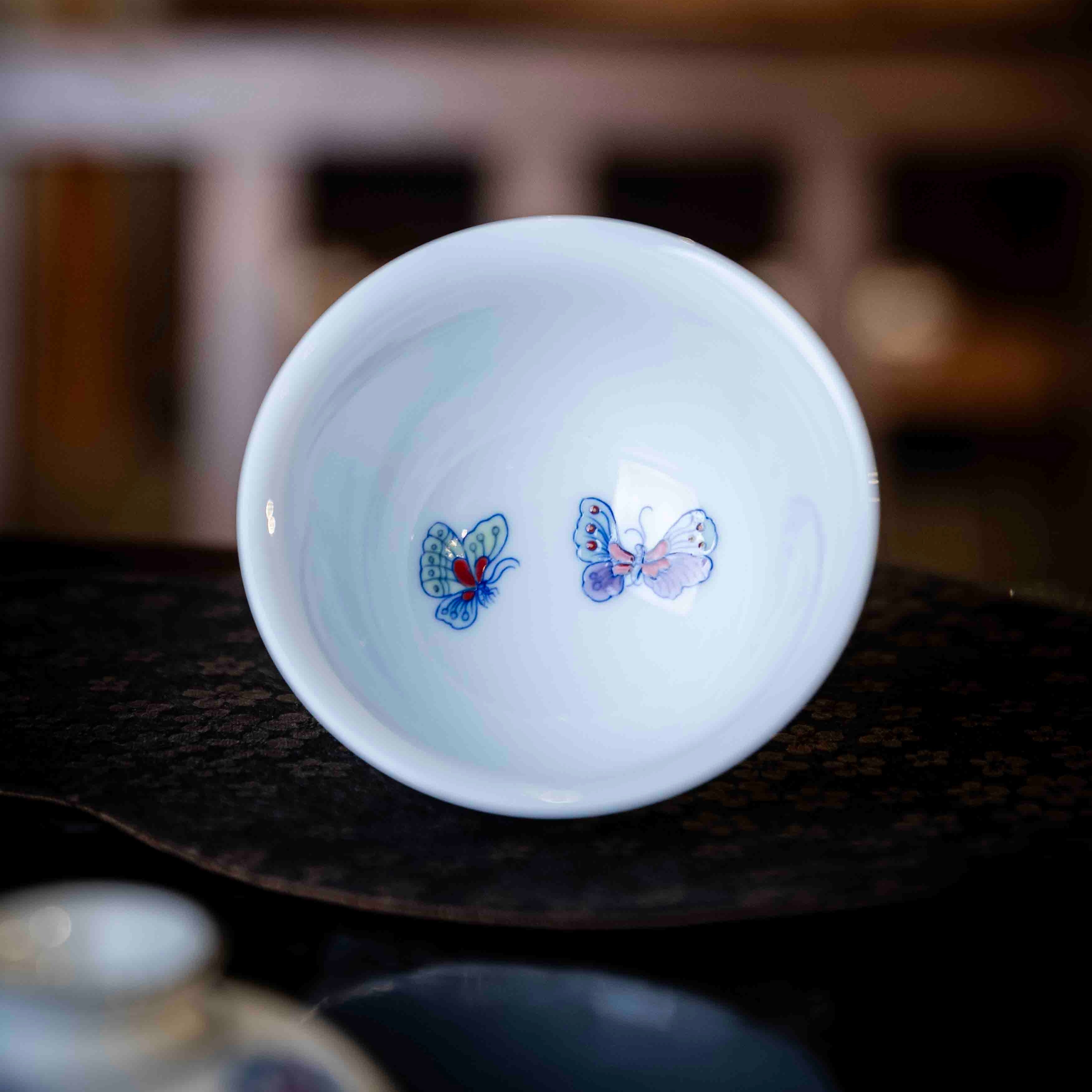 Tuan Hua Die 180cc - Jing De Zhen Porcelain Gaiwan Set zycschina