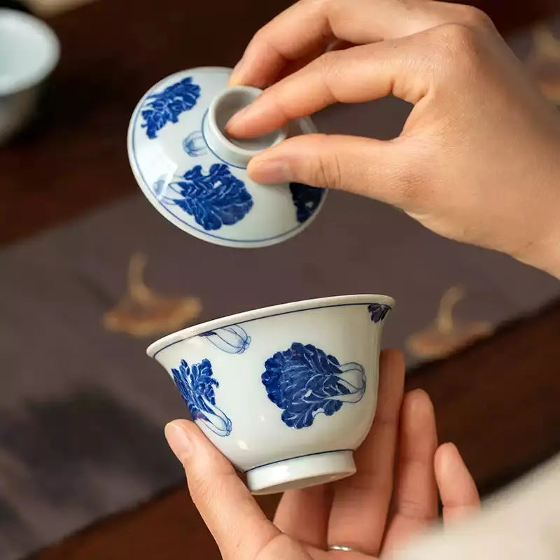 Bai Cai - Jing De Zhen Porcelain Gaiwan zycschina