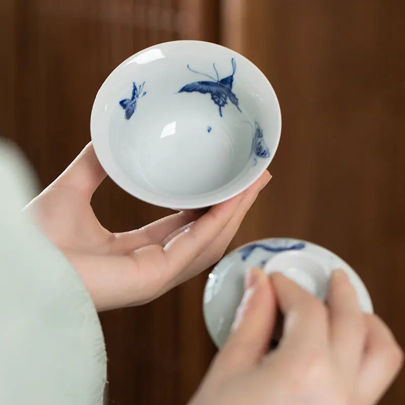 Bai Die Wen - Jing De Zhen Porcelain Gaiwan zycschina