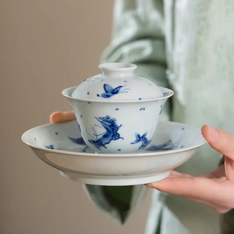 Bai Die Wen - Jing De Zhen Porcelain Gaiwan zycschina