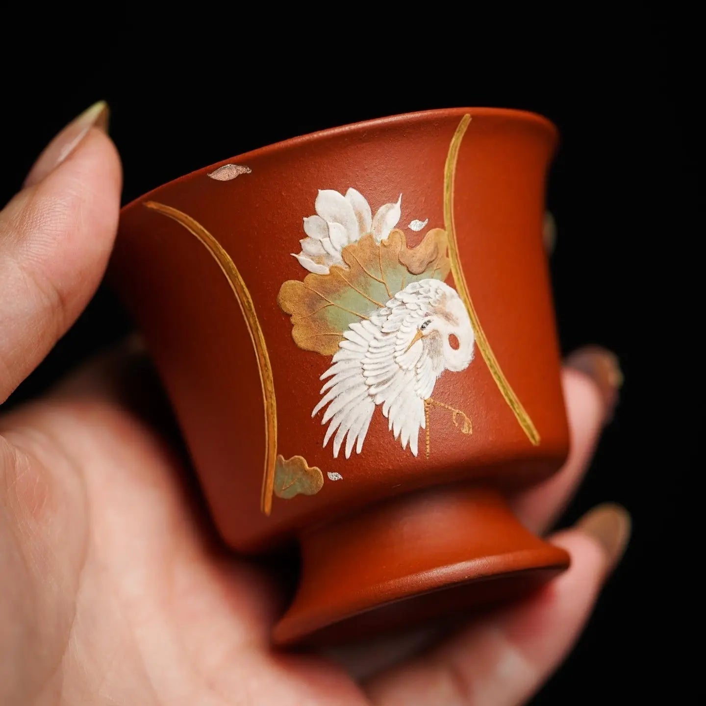 Bai Lu He Hua Bei 100cc - Yixing Handmade Teacup 江苏宜兴