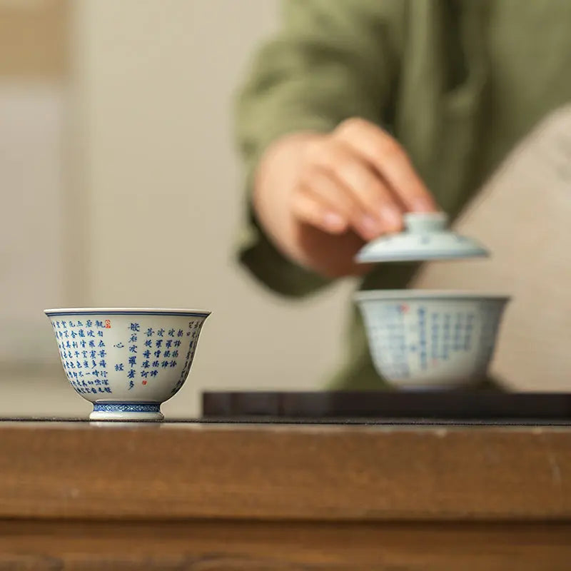Ban Ruo Bo Luo Mi Xin Jing - Jing De Zhen Porcelain Teacup zycschina