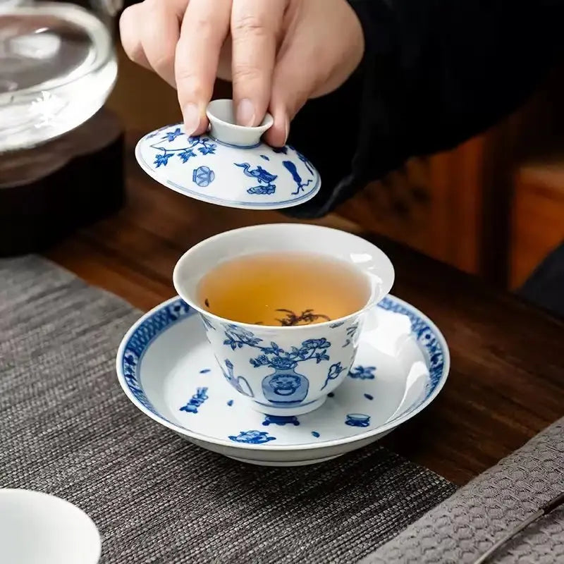 Bo Gu Wen 140cc - Jing De Zhen Porcelain Gaiwan zycschina