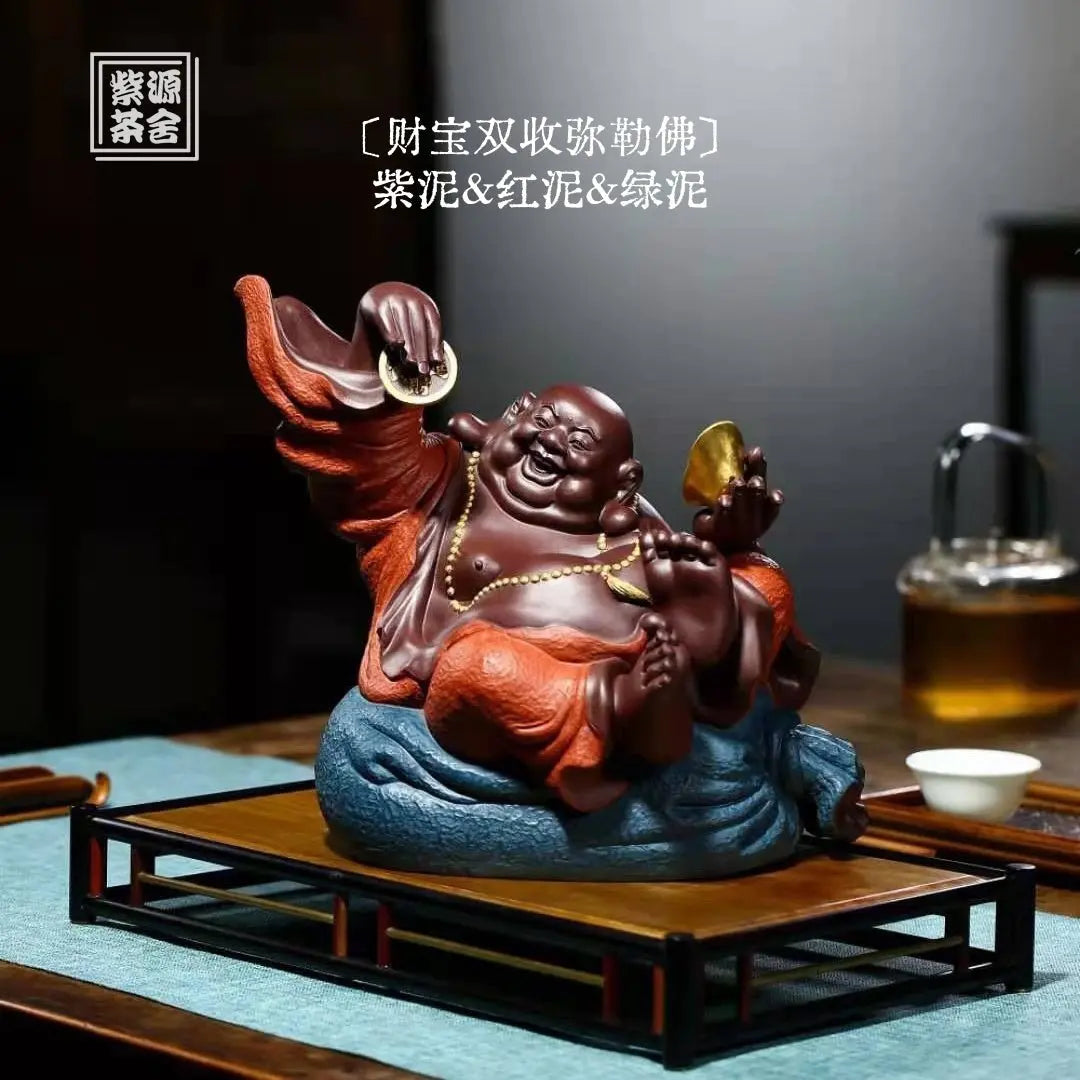 Cai Bao Shuang Shou - Zisha Sculpture 江苏宜兴