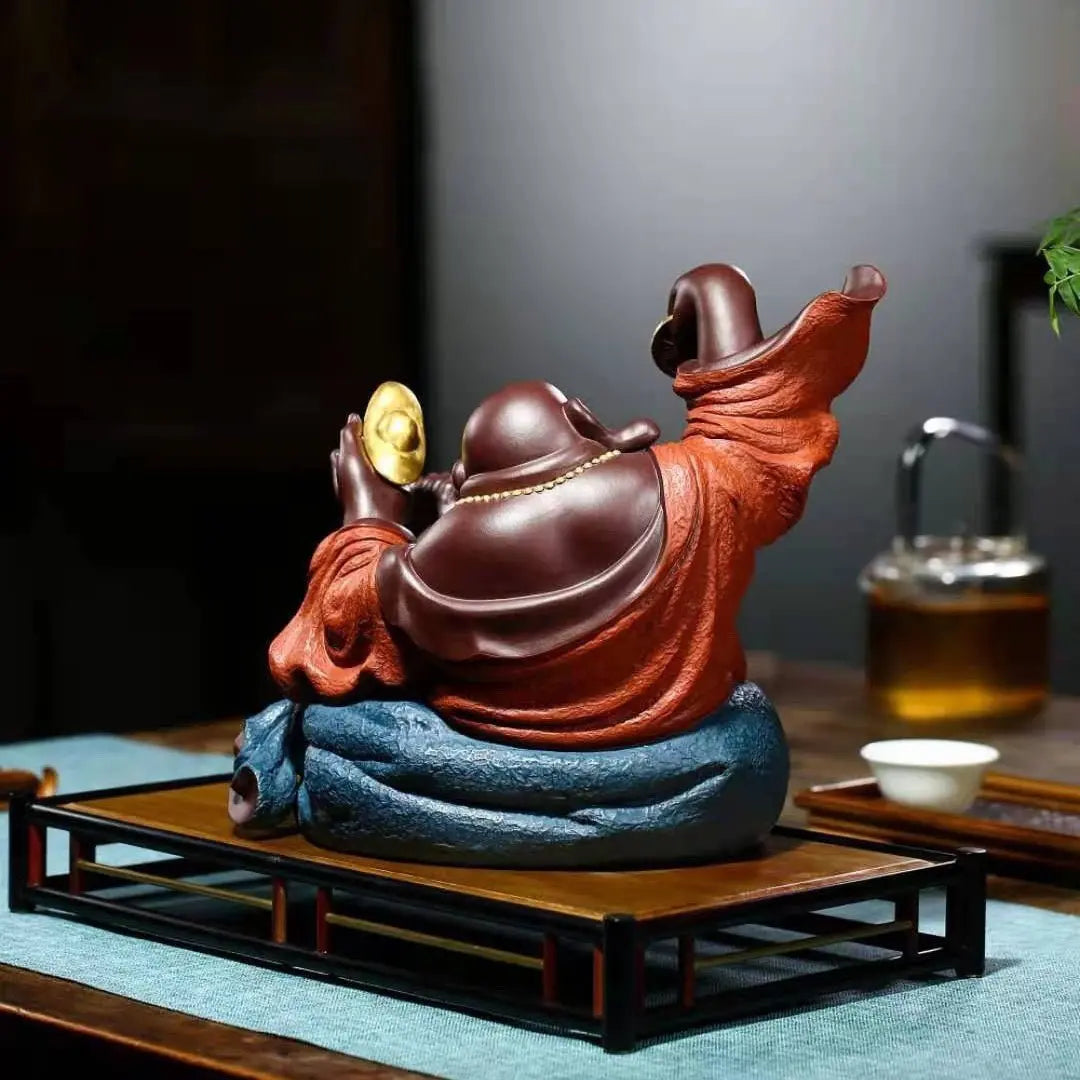 Cai Bao Shuang Shou - Zisha Sculpture 江苏宜兴