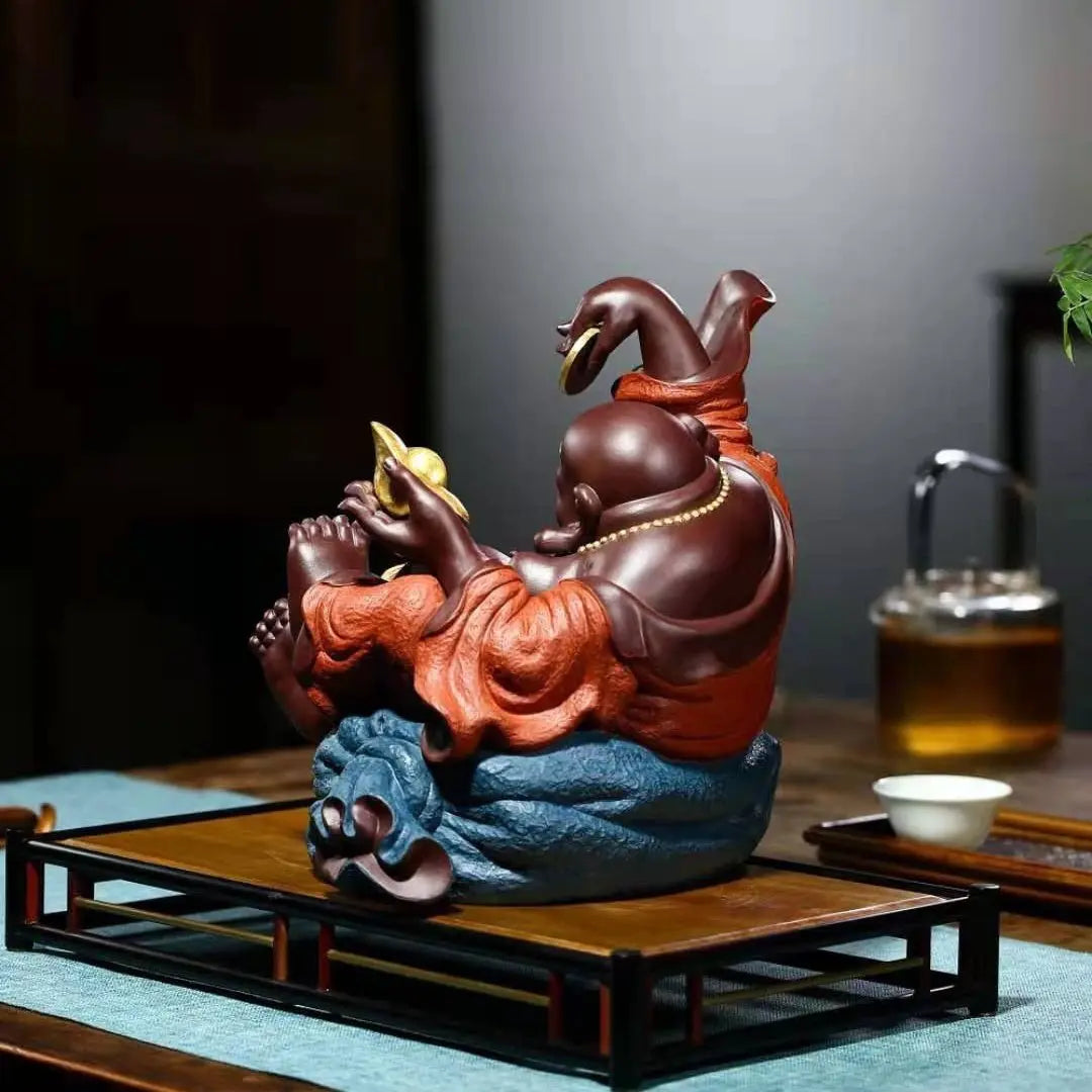 Cai Bao Shuang Shou - Zisha Sculpture 江苏宜兴