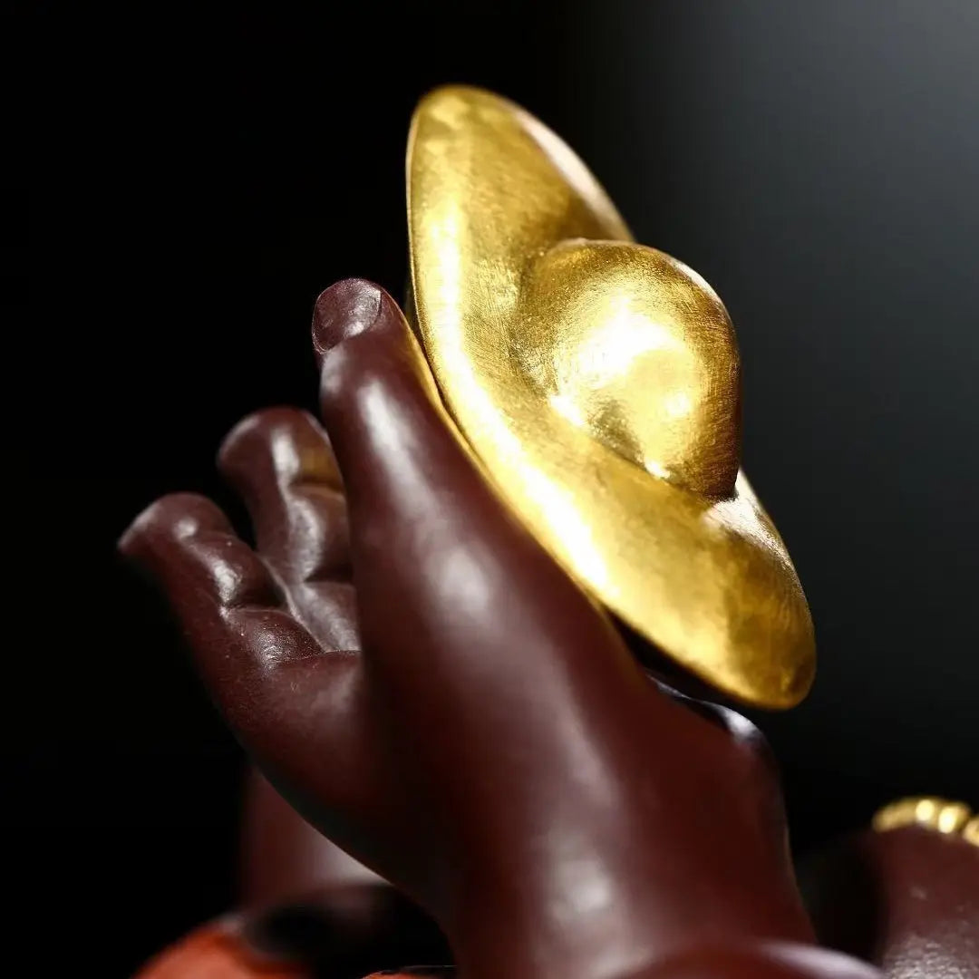 Cai Bao Shuang Shou - Zisha Sculpture 江苏宜兴