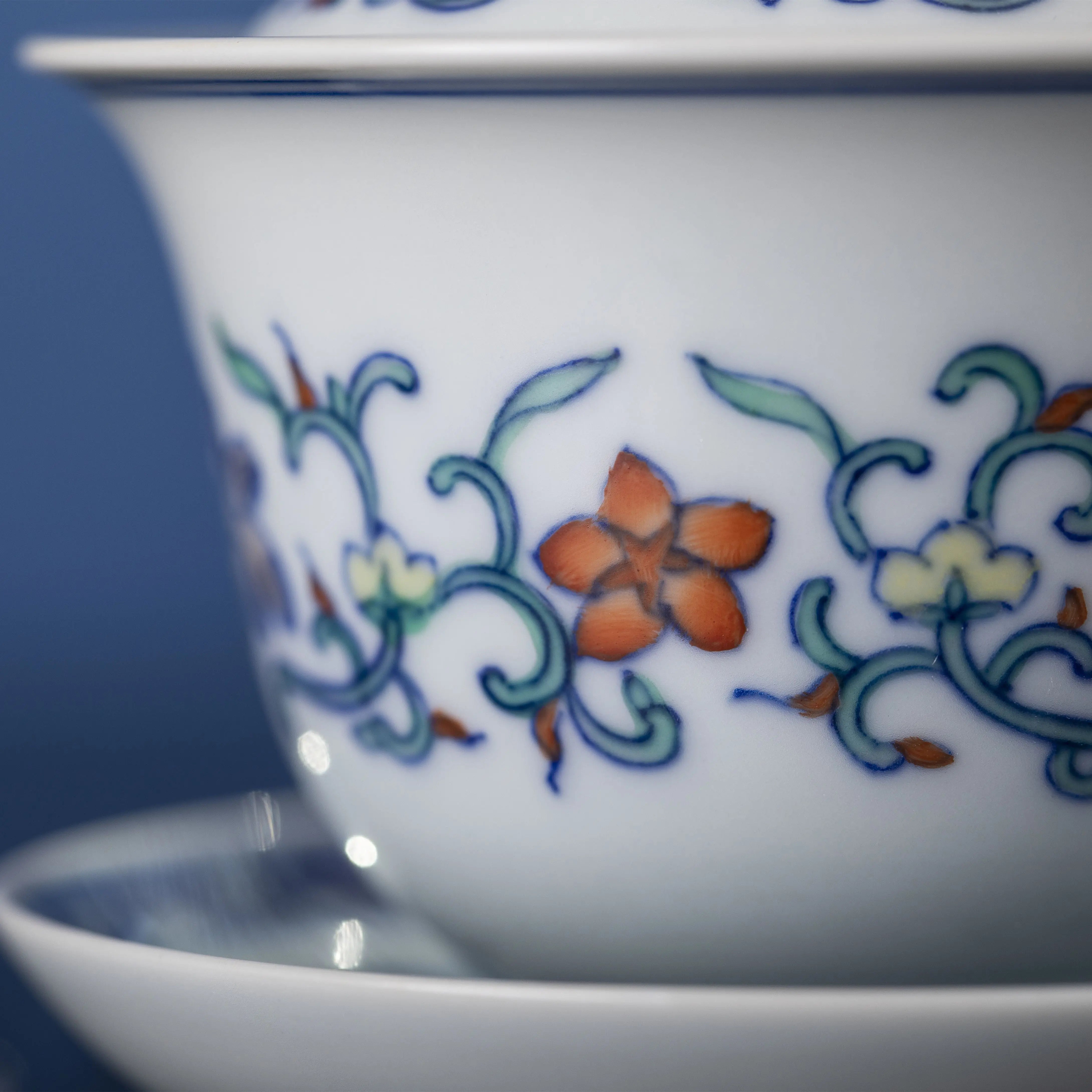 Chan Zhi Lian He Hua - Jing De Zhen Porcelain Gaiwan zycschina