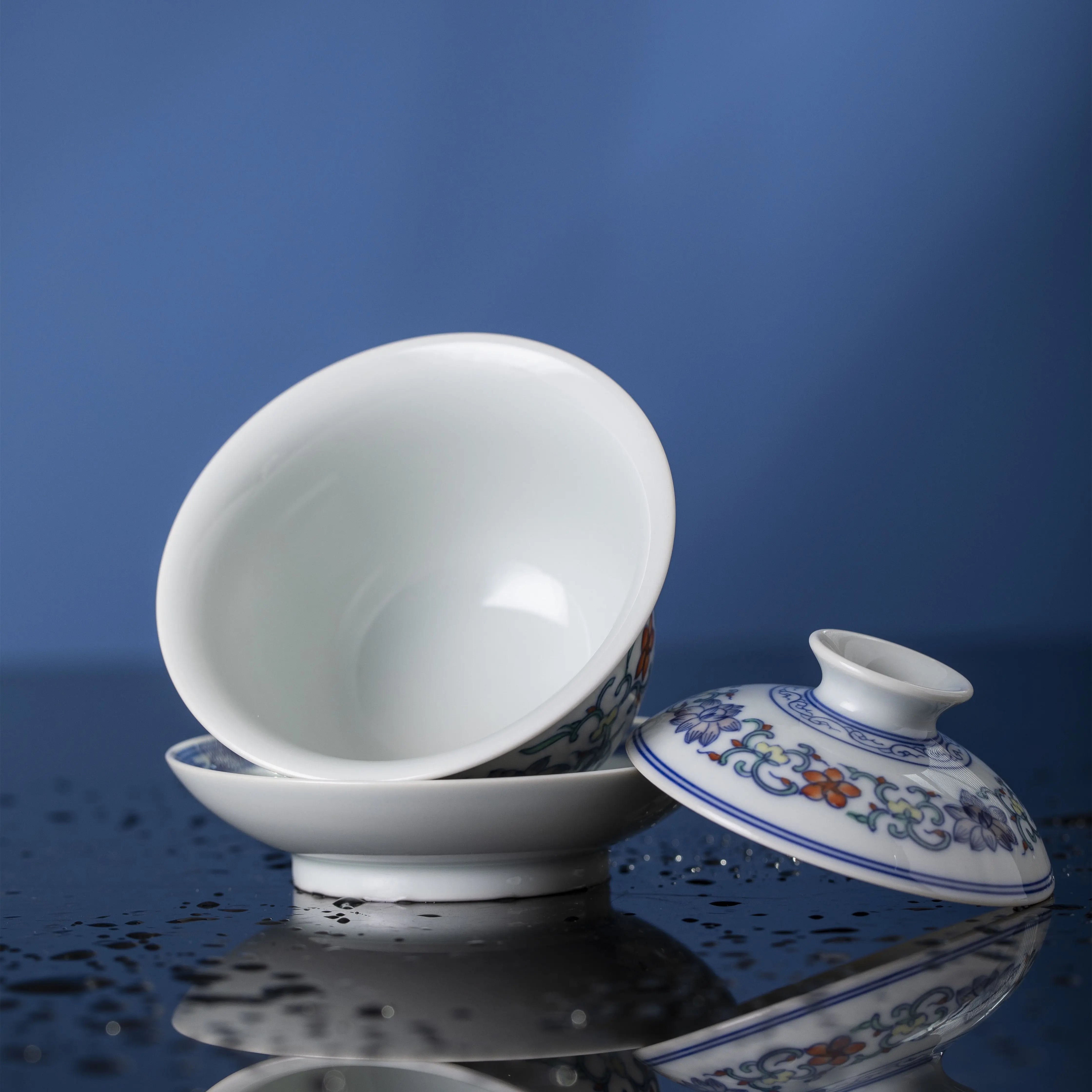 Chan Zhi Lian He Hua - Jing De Zhen Porcelain Gaiwan zycschina