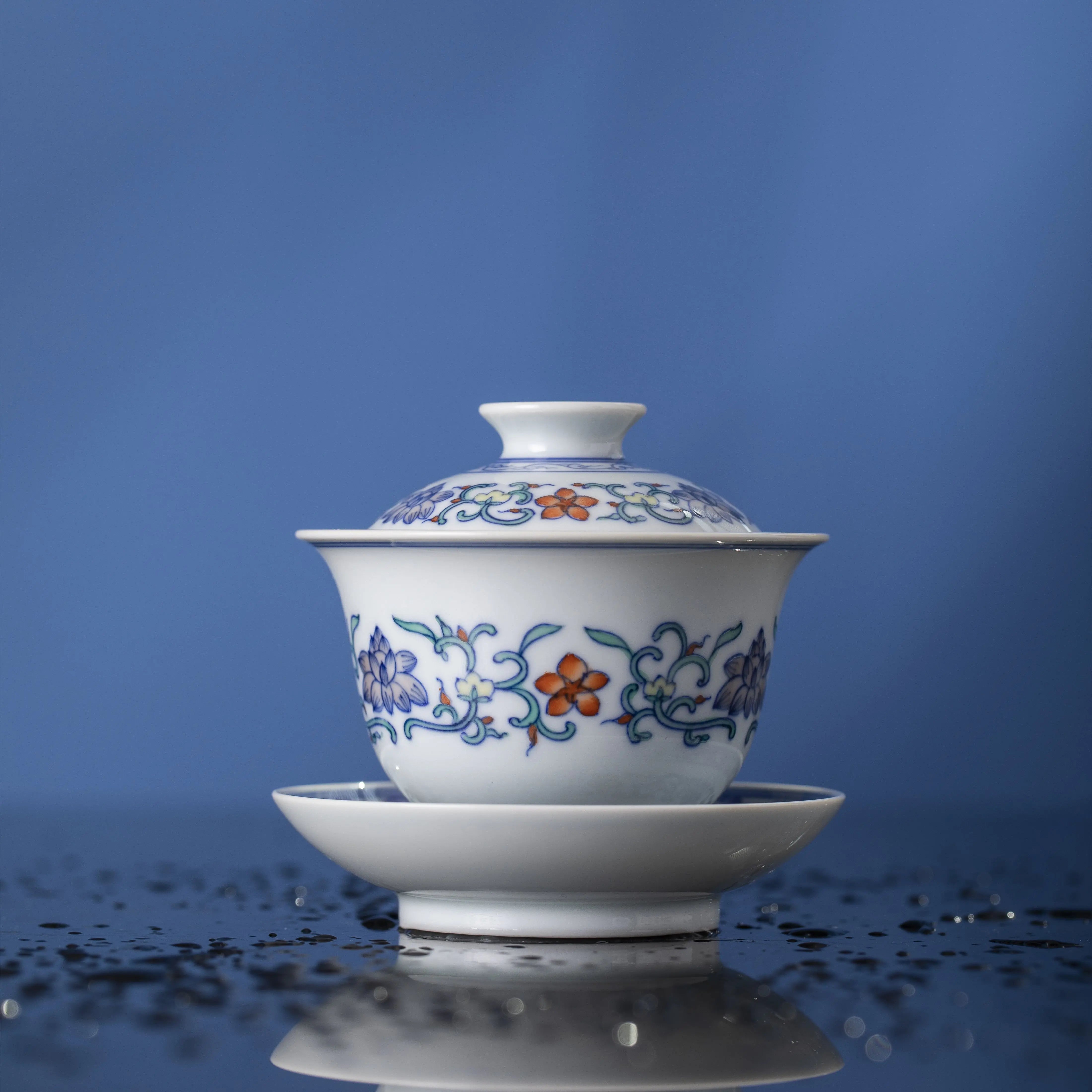 Chan Zhi Lian He Hua - Jing De Zhen Porcelain Gaiwan zycschina