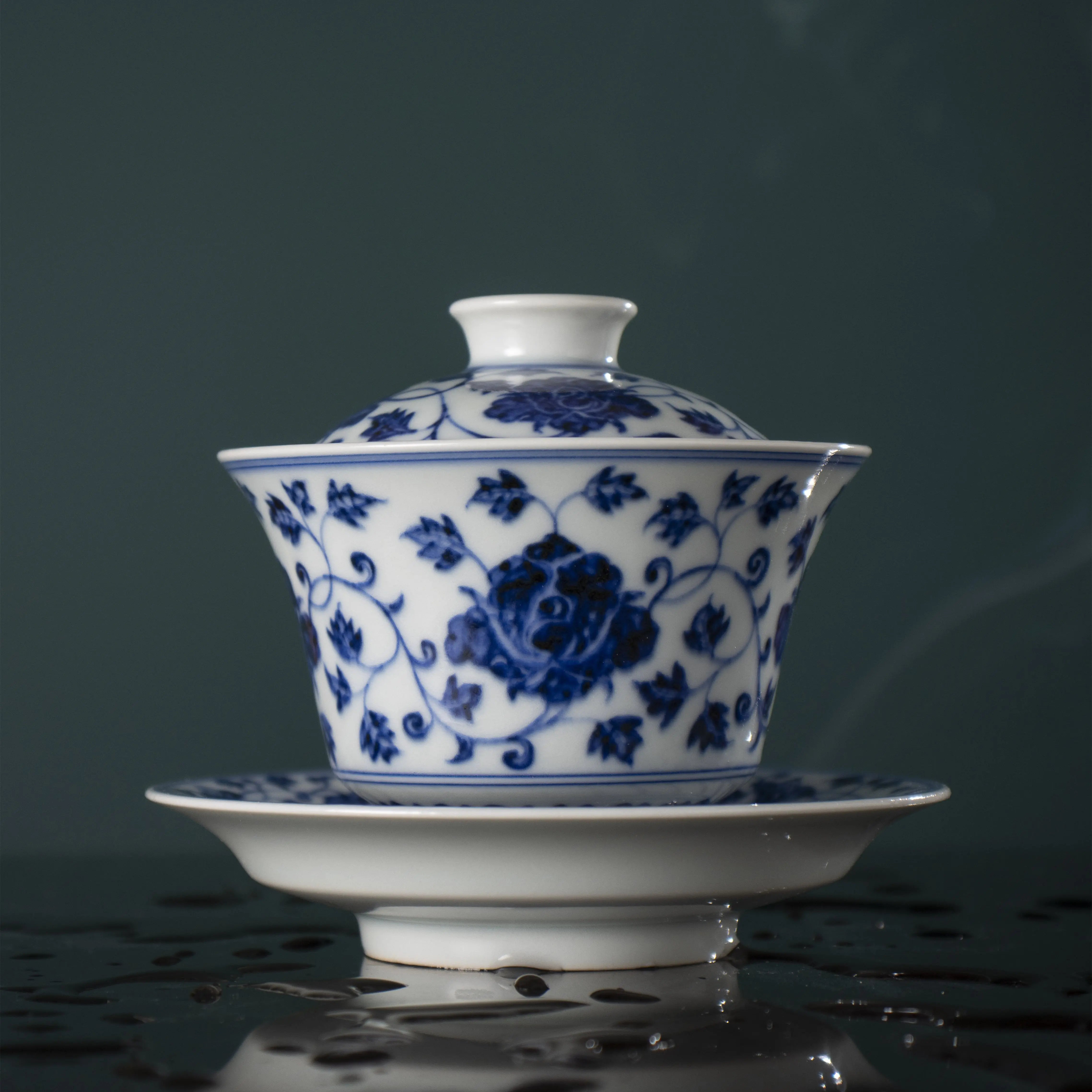 Chan Zhi Mu Dan - Jing De Zhen Porcelain Gaiwan zycschina