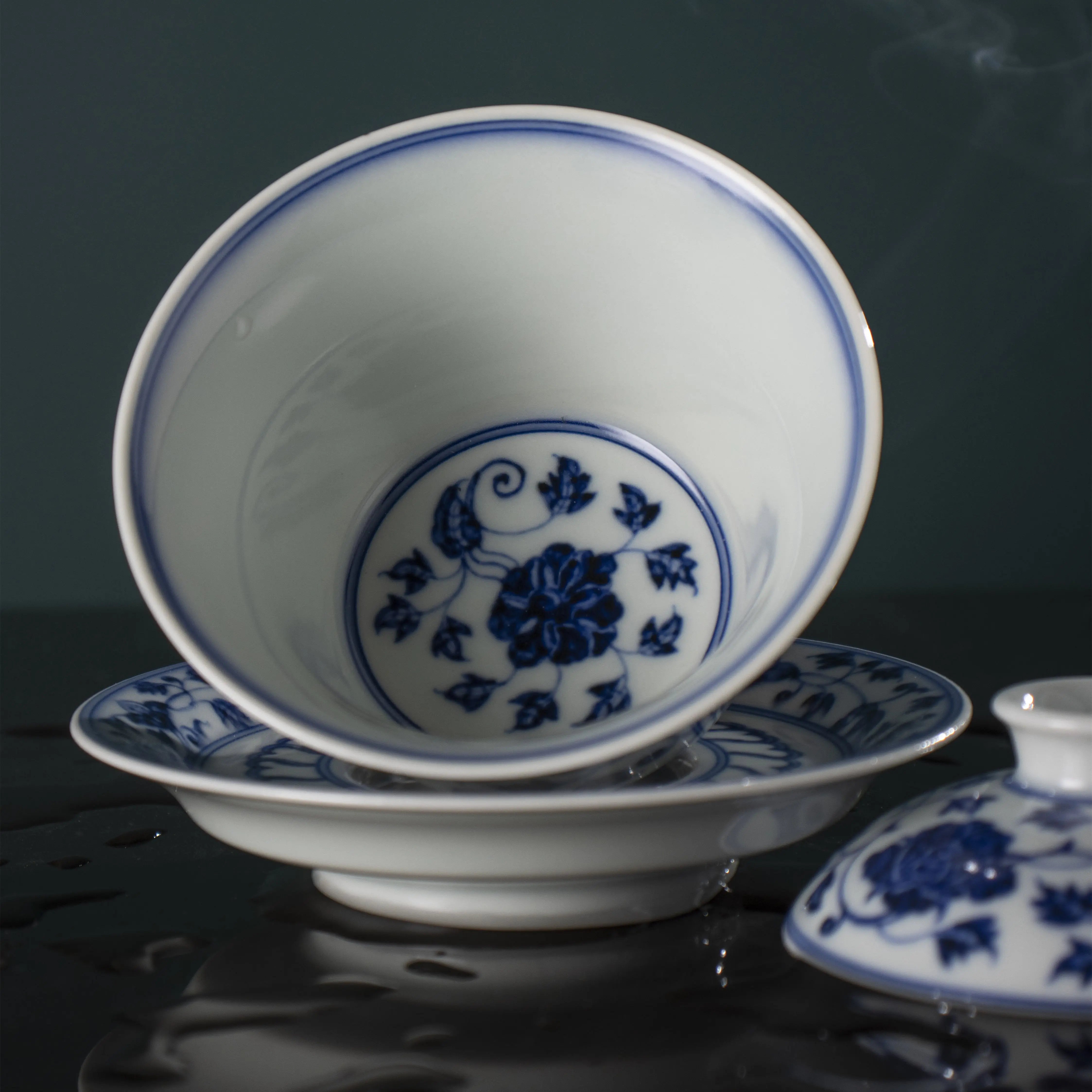 Chan Zhi Mu Dan - Jing De Zhen Porcelain Gaiwan zycschina