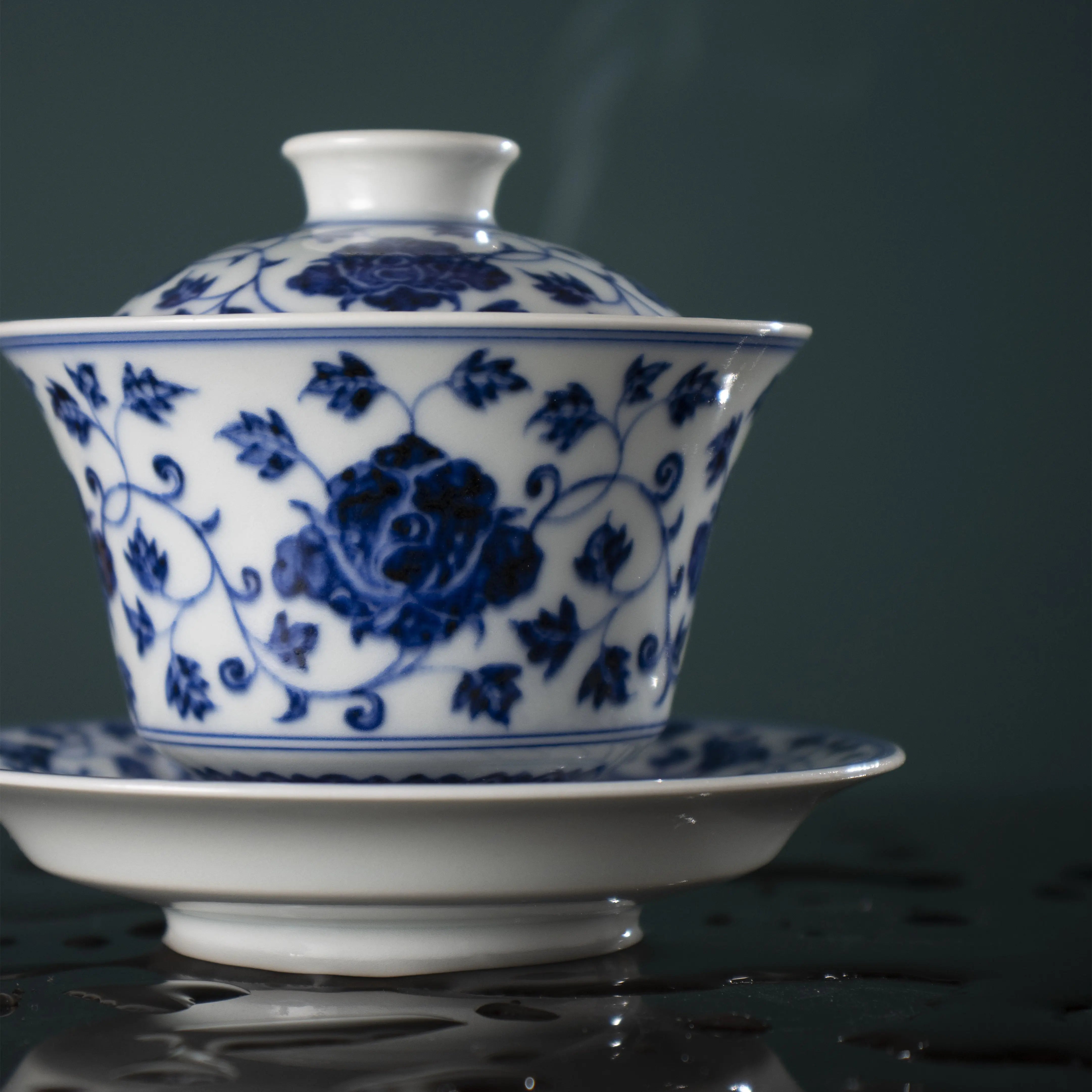 Chan Zhi Mu Dan - Jing De Zhen Porcelain Gaiwan zycschina