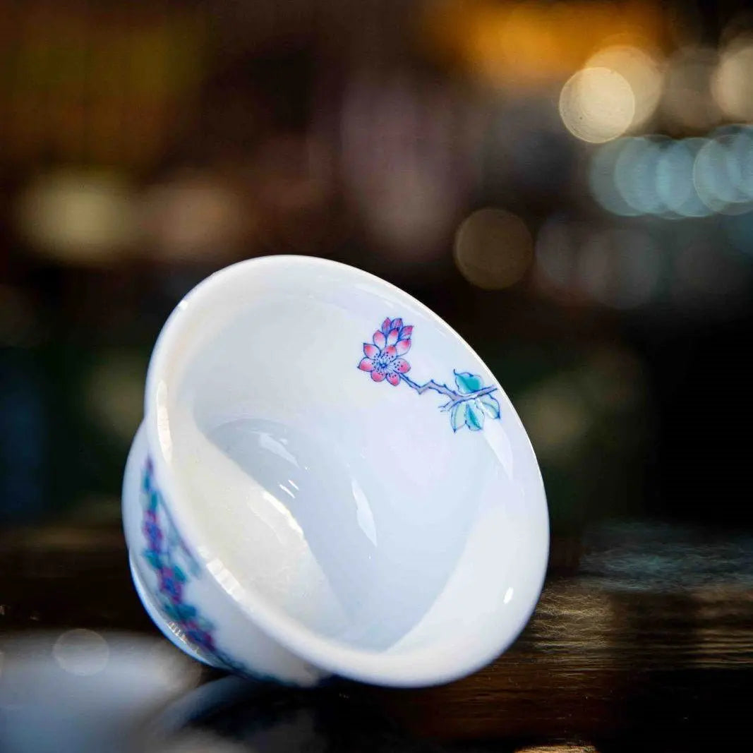 Die Lian Hua 110cc - Jing De Zhen Porcelain Gaiwan zycschina