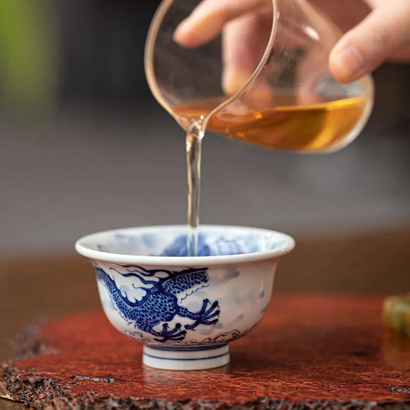 Guo Qiang Xiang Yun Long Wen - Porcelain Teacup zycschina