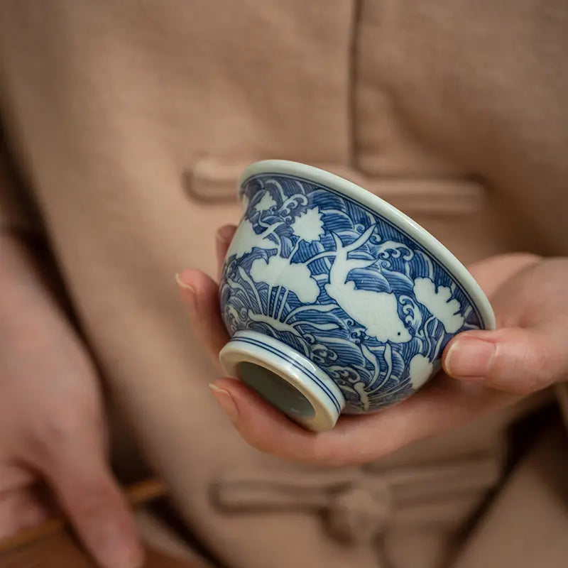Hai Shui Yu Zao Wen - Jing De Zhen Porcelain Teacup zycschina