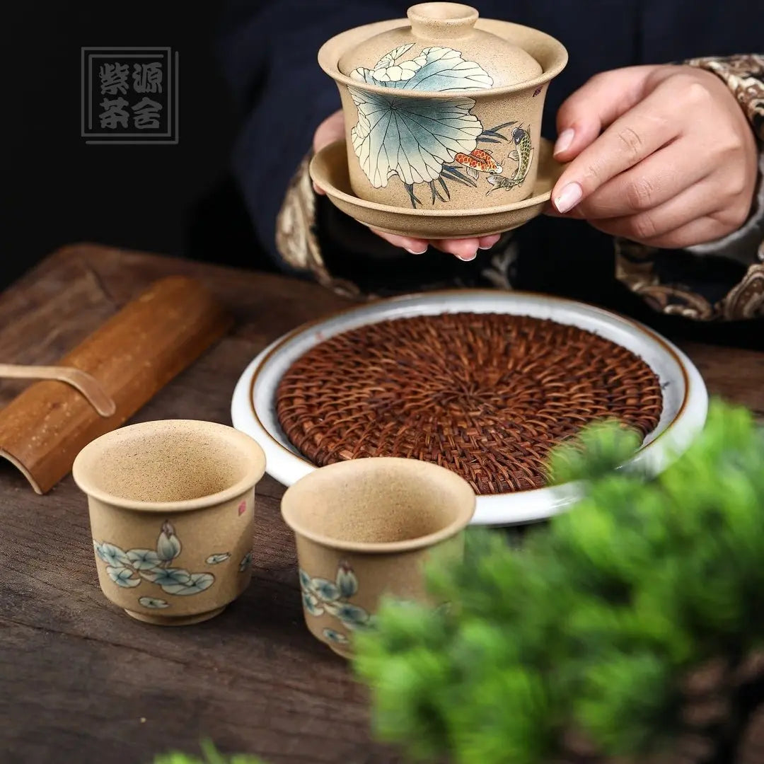 He Xiang Yu Xi Tu - Yixing Handmade Gaiwan 江苏宜兴