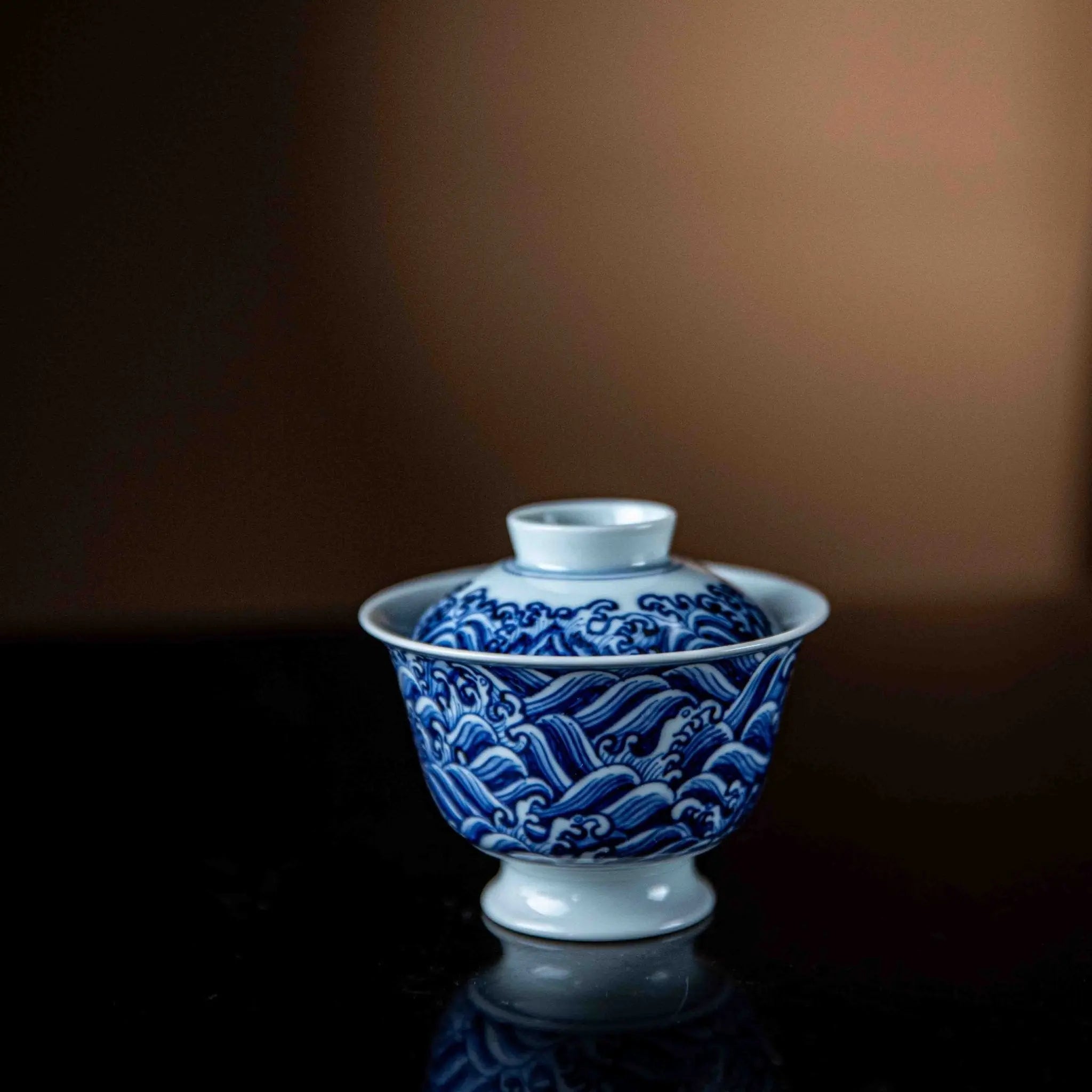 Jiang Ya Hai Shui 75cc - Jing De Zhen Porcelain Gaiwan zycschina